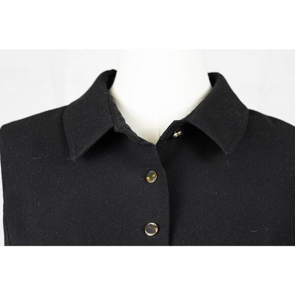 Tahari Size 14 Dress Sleeveless Buttoned Animal Print Lining Black - Picture 4 of 7